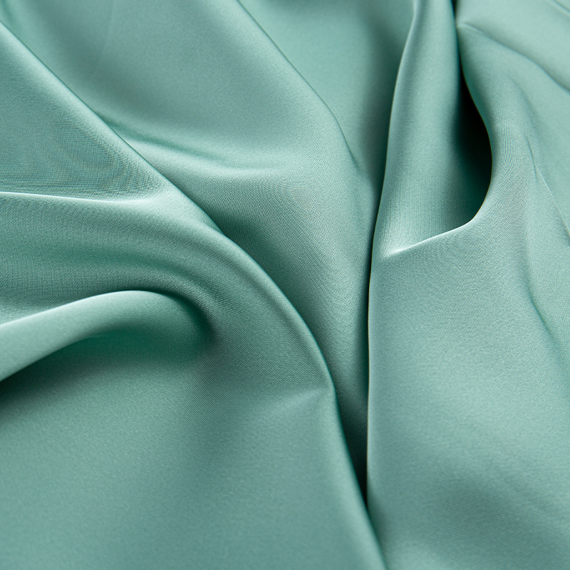 HY386 172GSM imitatieacetaat dubbele groene satijnen chiffon stof, imitatie zijde mode stof