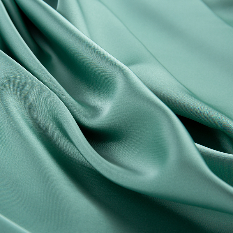 HY386 172GSM imitatieacetaat dubbele groene satijnen chiffon stof, imitatie zijde mode stof