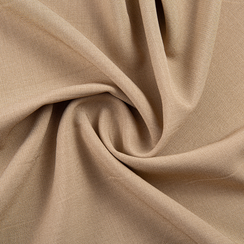 DS675 221GSM Imitatieacetaat Lelis 2/2 Lichtbruine twill Polyesterstof voor zakelijke vrijetijdskleding en broeken