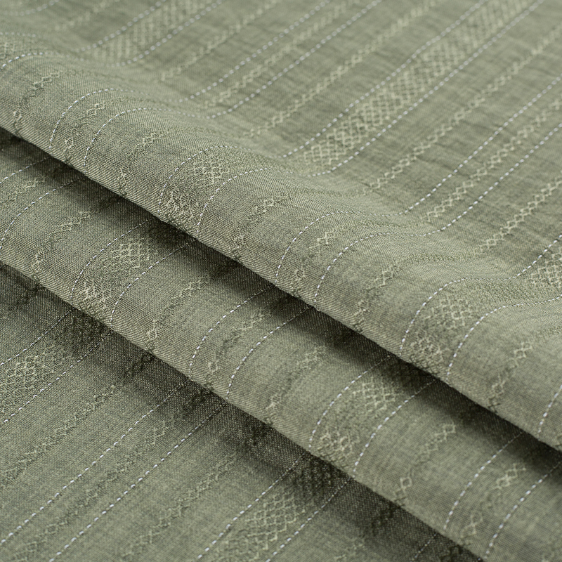 HY557-Rayon 136GSM 99%P 1% Rayon Diamant Afwisselende dikte Streep Lyocell-stof