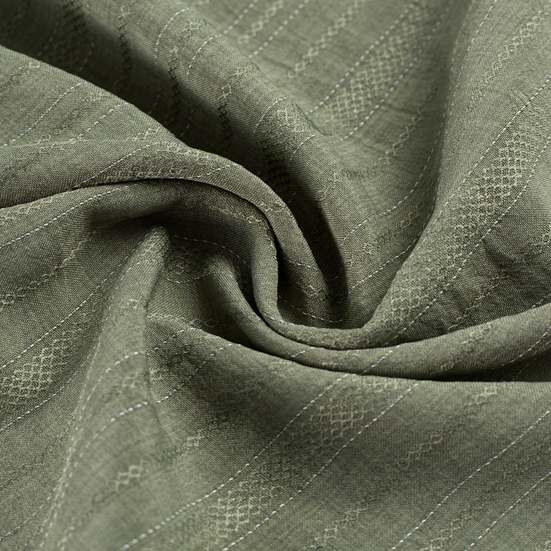 HY557-Rayon 136GSM 99%P 1% Rayon Diamant Afwisselende dikte Streep Lyocell-stof